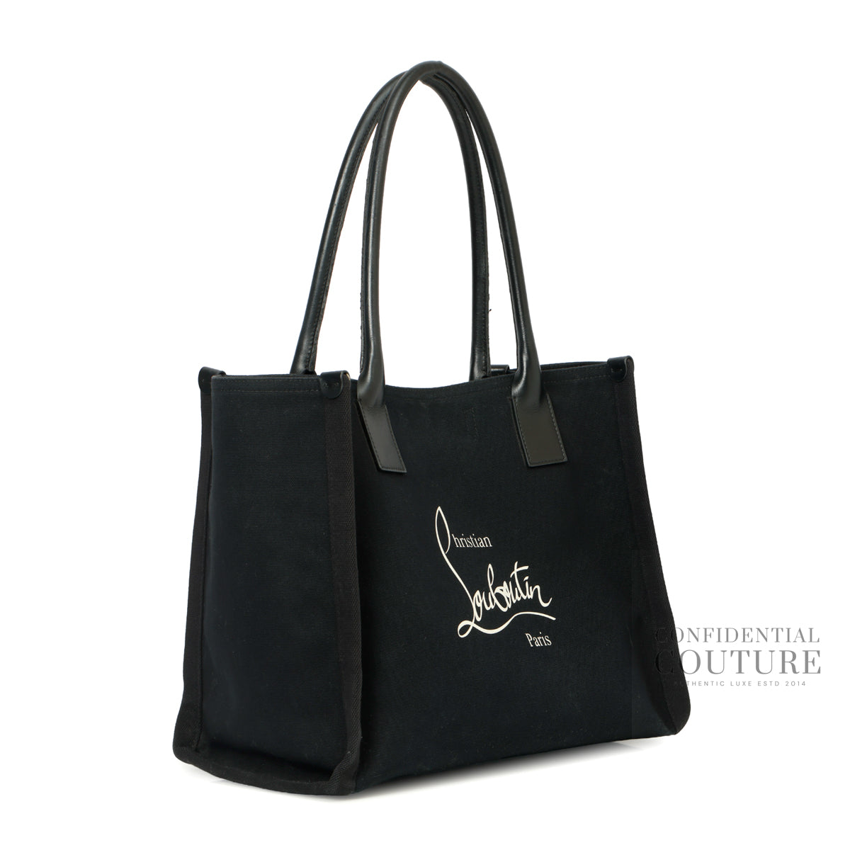 Black Canvas Nastroloubi Large Tote Bag