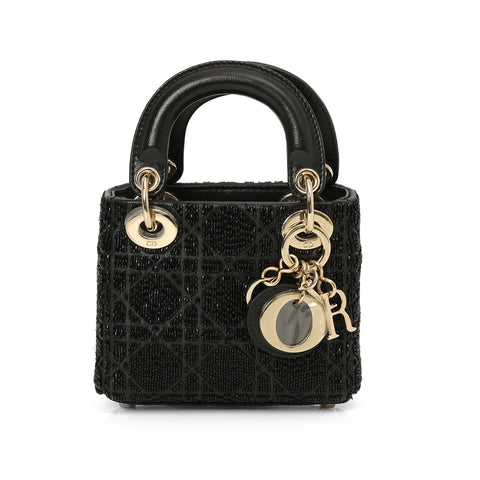 Micro Black Beaded Lady Dior