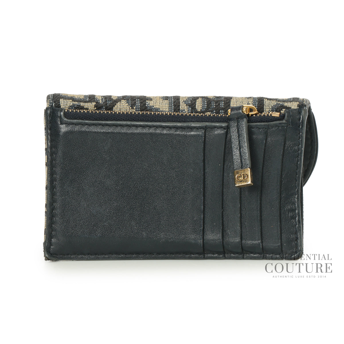 Oblique Saddle Cosmos Zipped Card Holder Blue