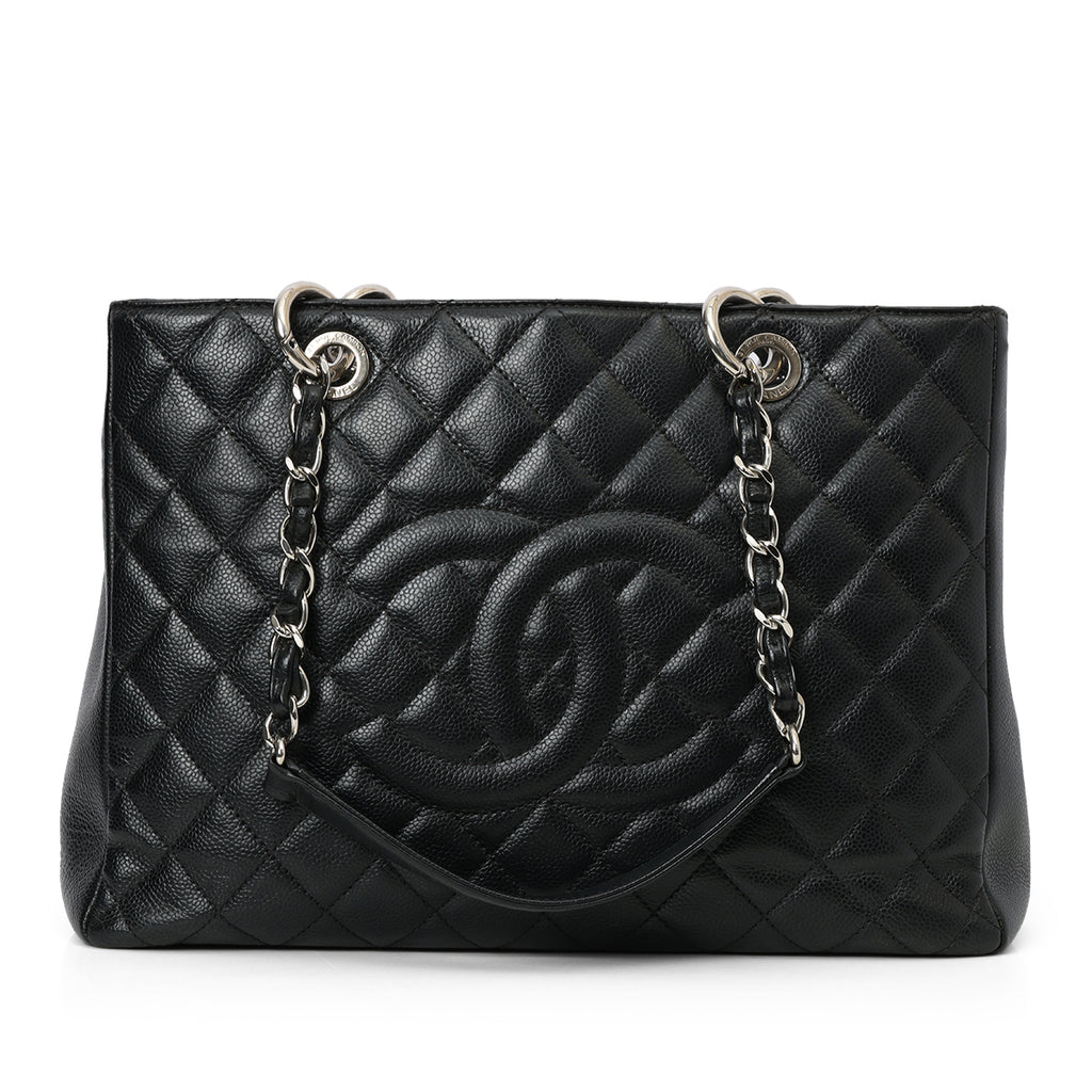 Shop Pre-Owned Authentic Chanel Black Caviar Leather Grand