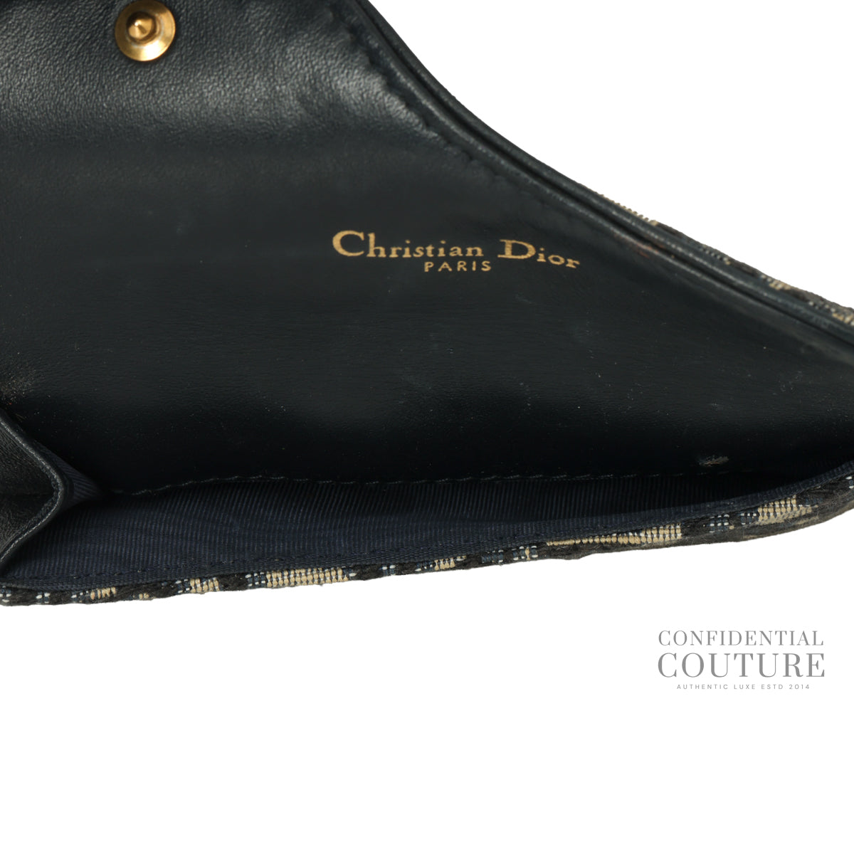 Oblique Saddle Cosmos Zipped Card Holder Blue