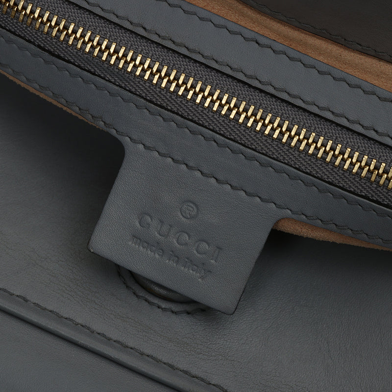 Grey Smooth Calfskin Nymphaea Large Top Handle Bag