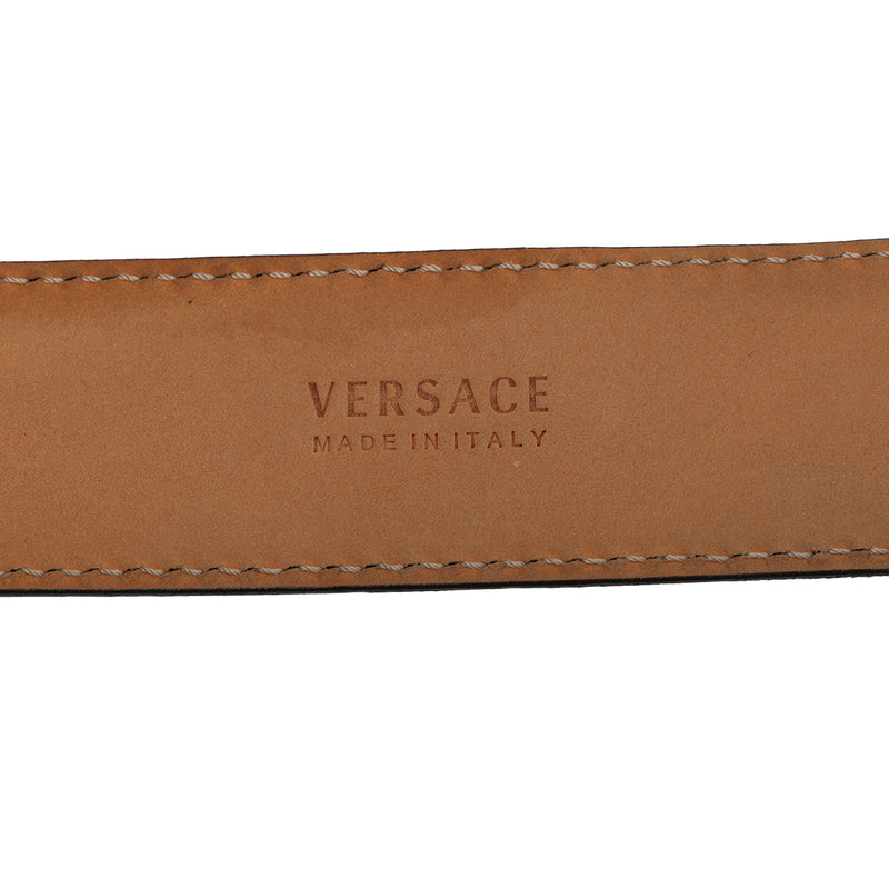 Pre-loved Versace Black Leather Waist Belt