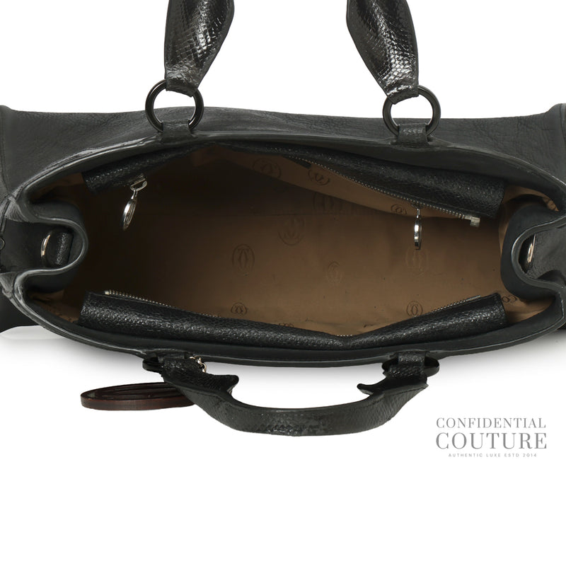 Authentic Pre-Owned Cartier Black Leather Medium Marcello de Cartier Bag – Interior View