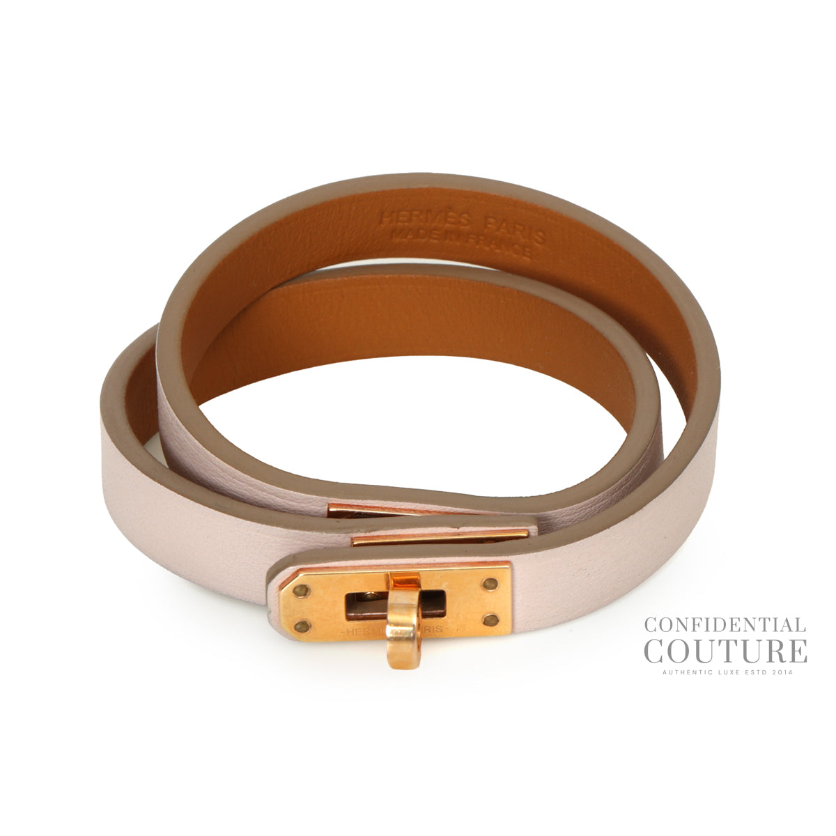 Kelly Double Tour Bracelet Pink GHW | XS | 15.5 cms