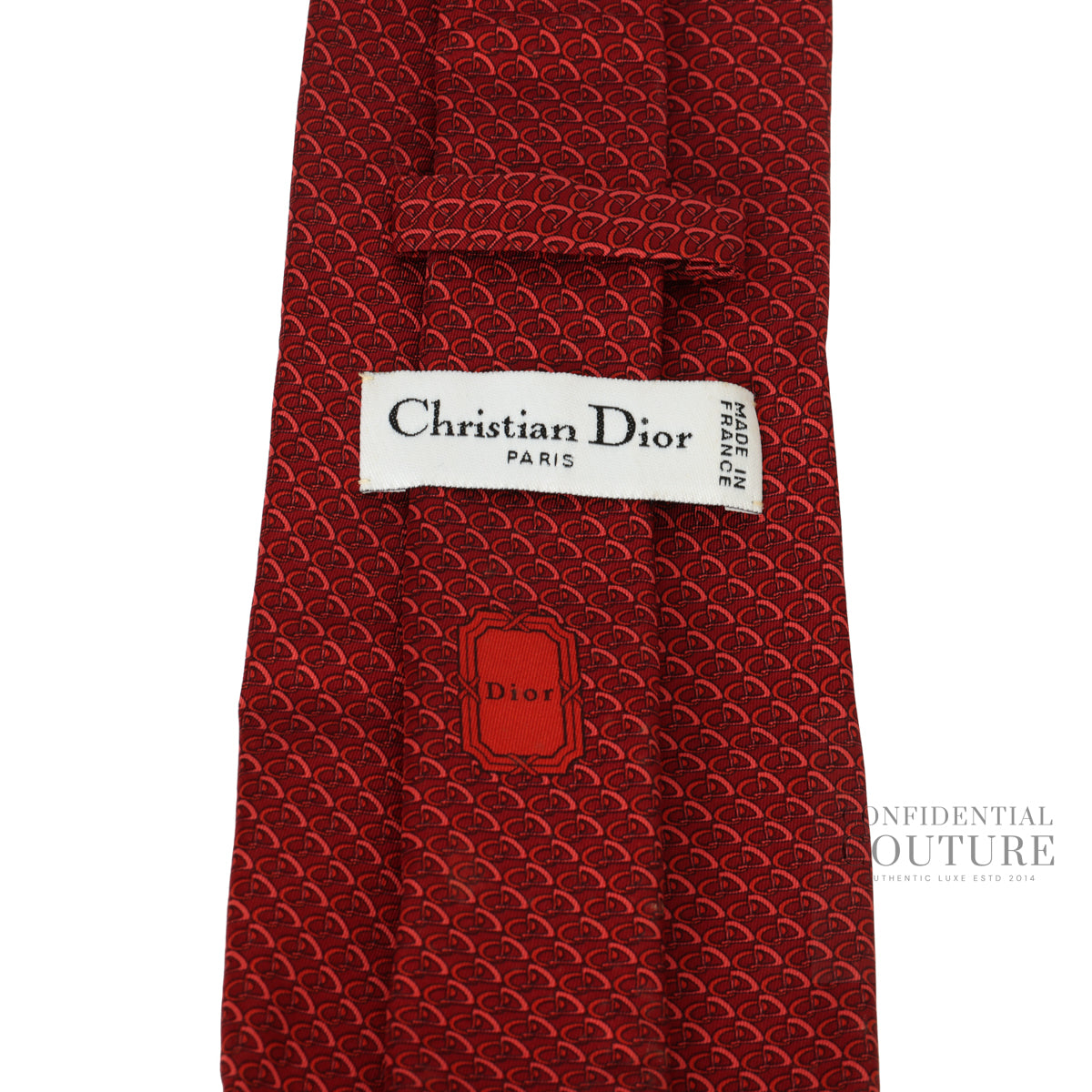 Maroon CD Pattern Silk Tie