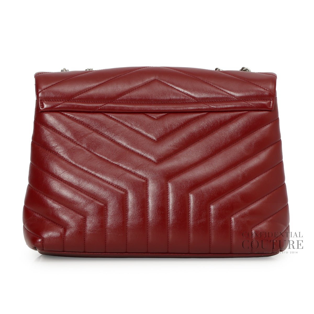 Maroon 'Y' Quilted Leather Medium LouLou Bag