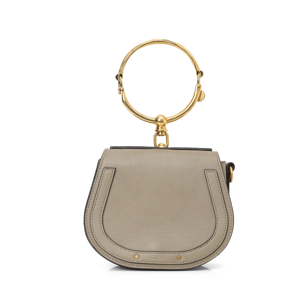 Shop Pre-Owned Authentic Chloe Nile Leather/ Suede Bracelet Bag