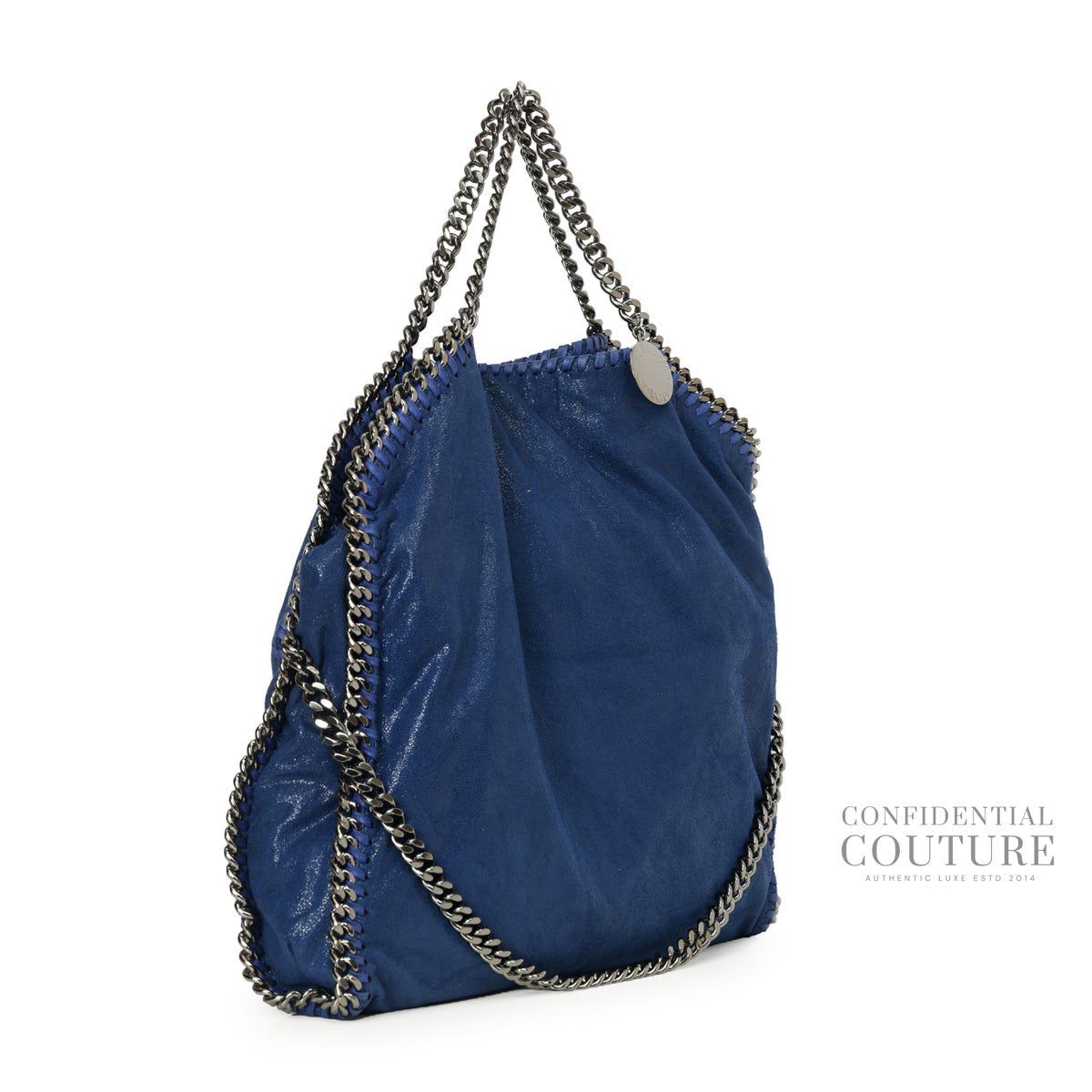 Blue Falabella 3 Chain Fold-Over Large Tote Bag