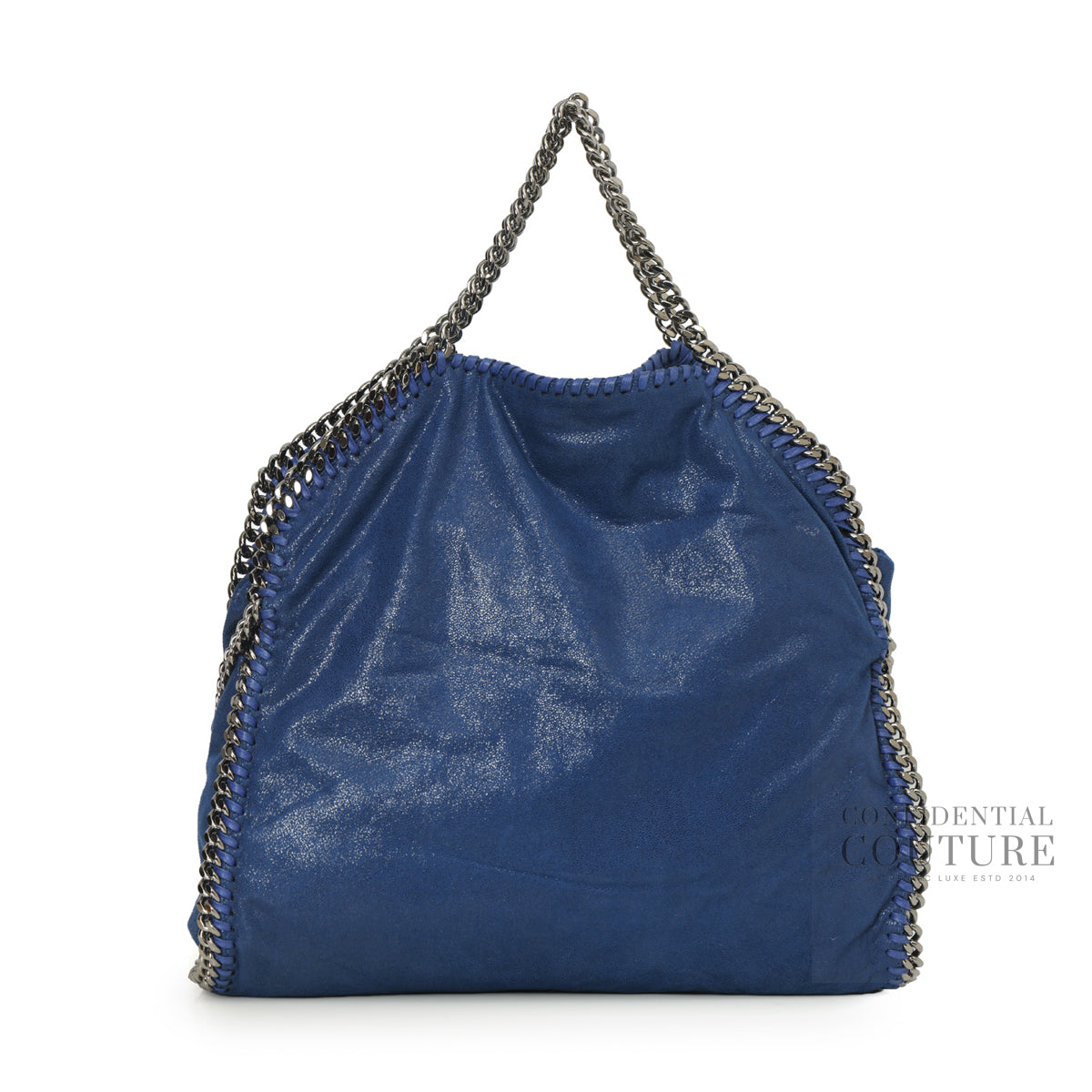 Blue Falabella 3 Chain Fold-Over Large Tote Bag