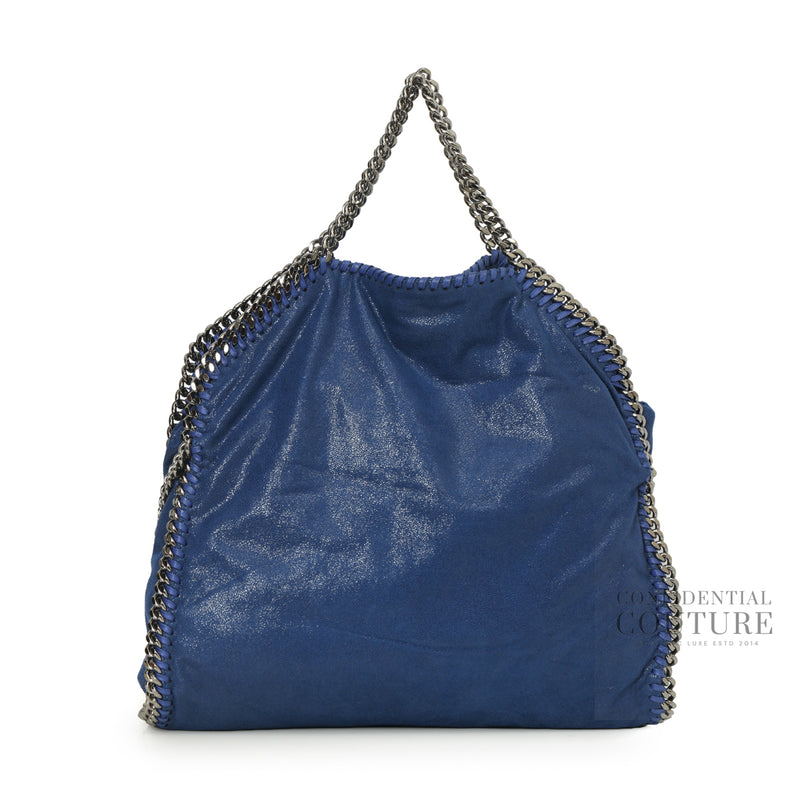 Blue Falabella 3 Chain Fold-Over Large Tote Bag