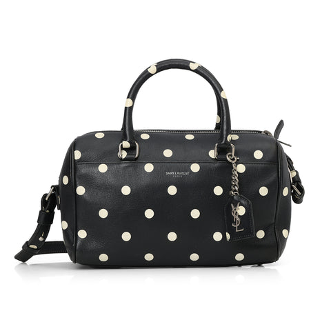 Polka dot Leather Black Baby Duffel One Size