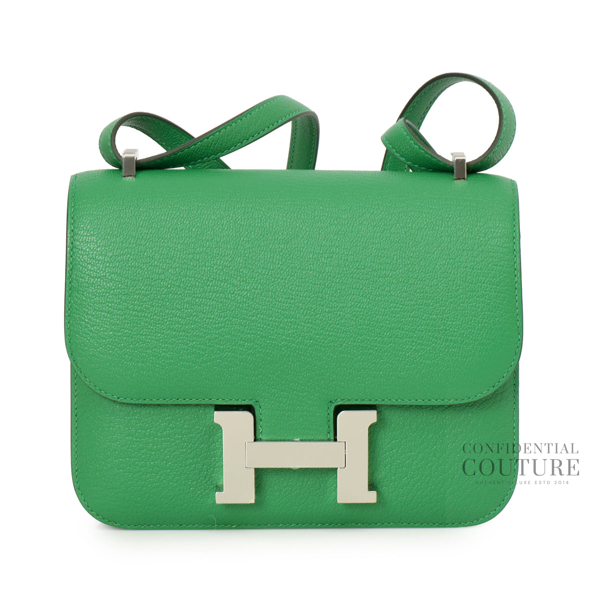 Constance Vert Bambou 18 Bag in Epsom Leather with Palladium Hardware- K stamp