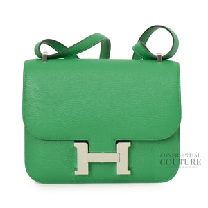 Constance Vert Bambou 18 Bag in Epsom Leather with Palladium Hardware- K stamp