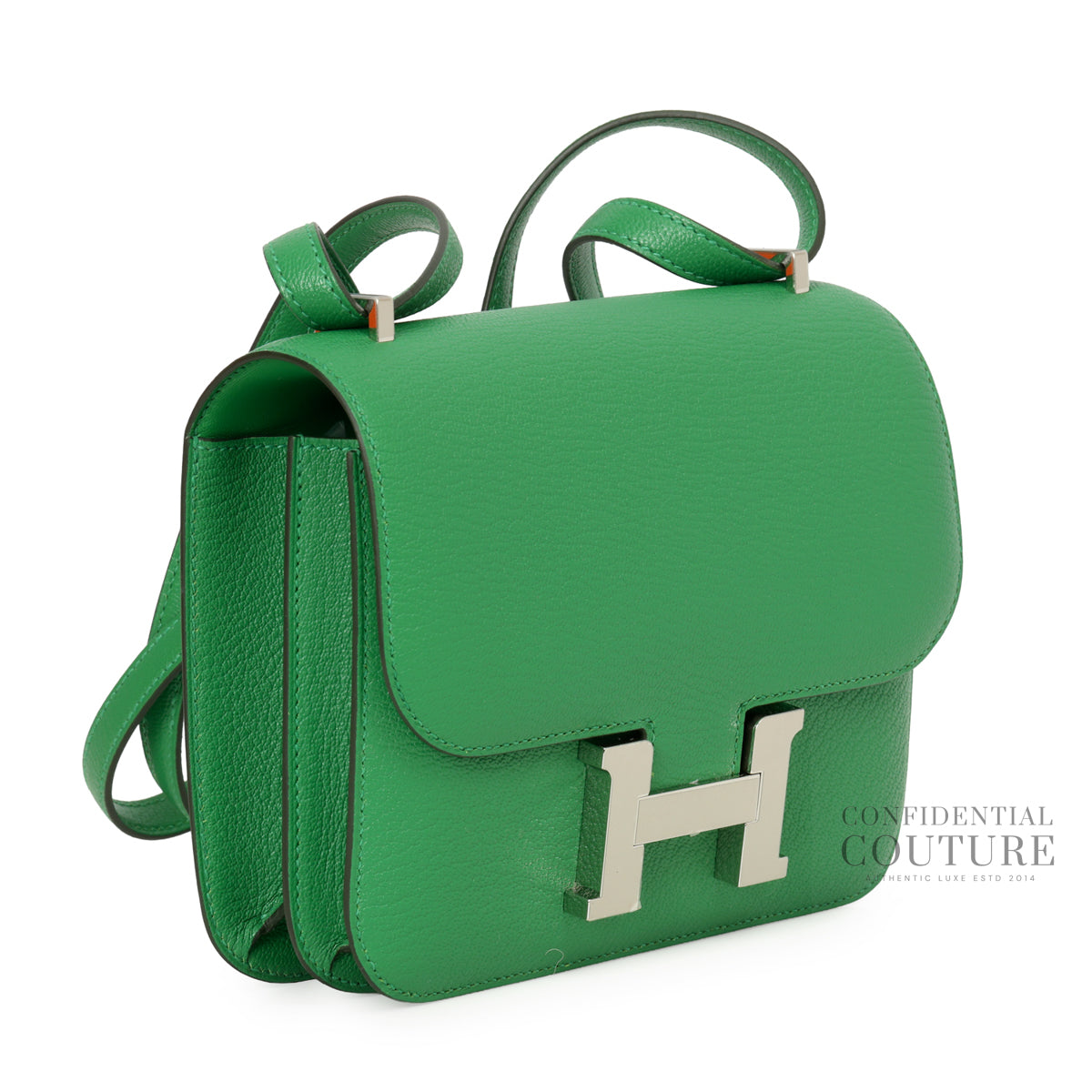 Constance Vert Bambou 18 Bag in Epsom Leather with Palladium Hardware- K stamp
