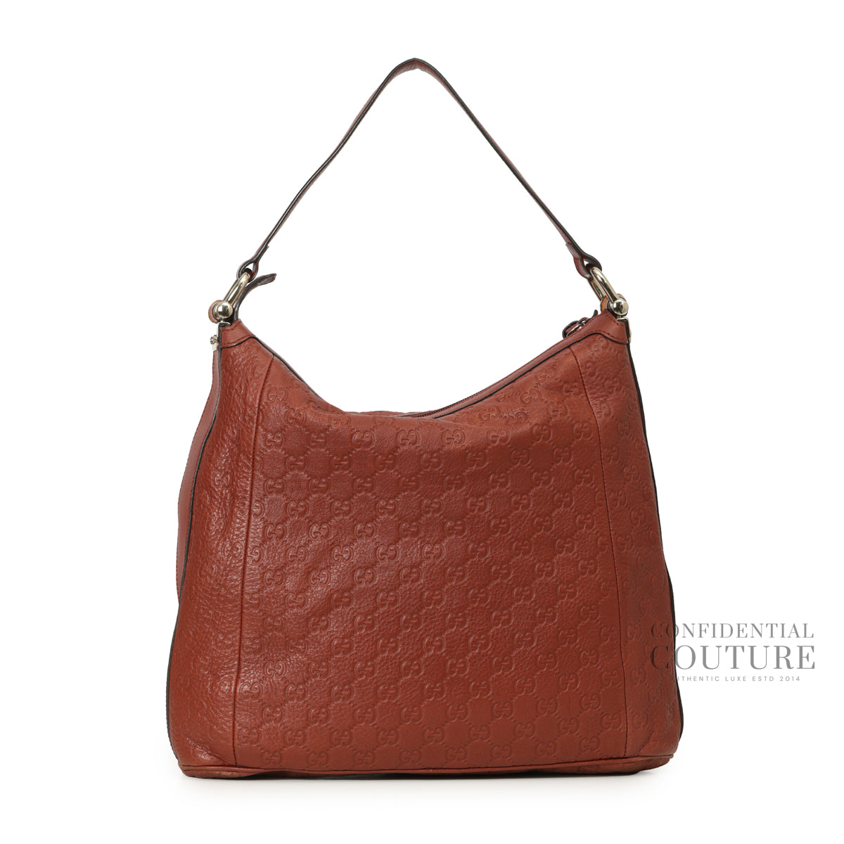 Brick Brown Guccissima Leather Bamboo D-Ring Hobo Bag