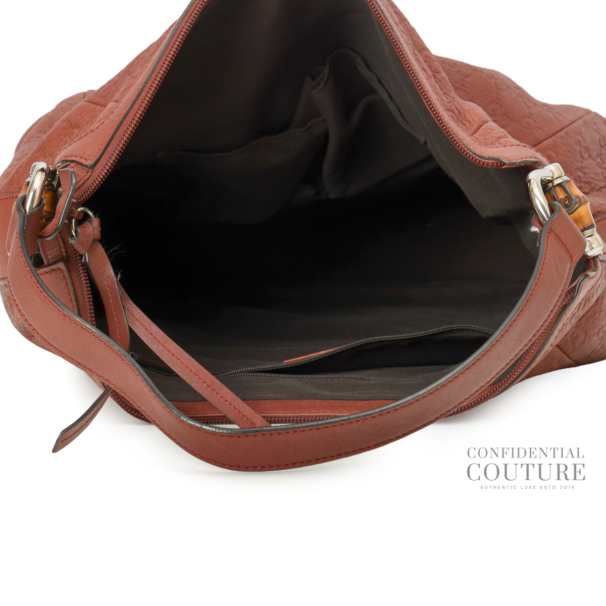 Brick Brown Guccissima Leather Bamboo D-Ring Hobo Bag