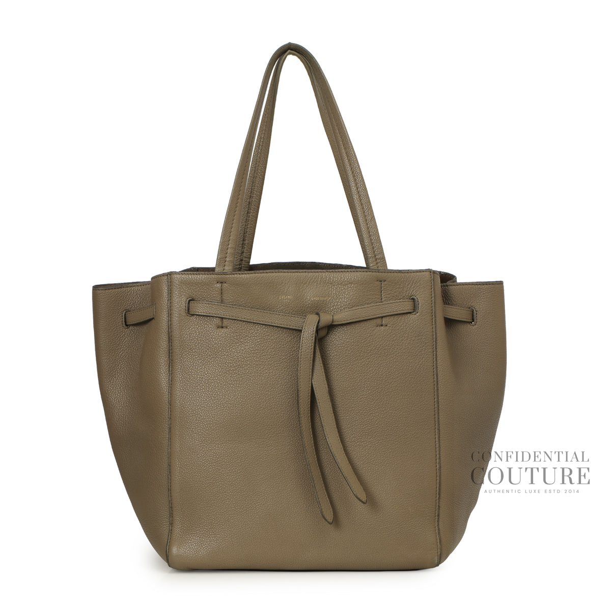 Greige Leather Cabas Phantom Small Tote W/Belt