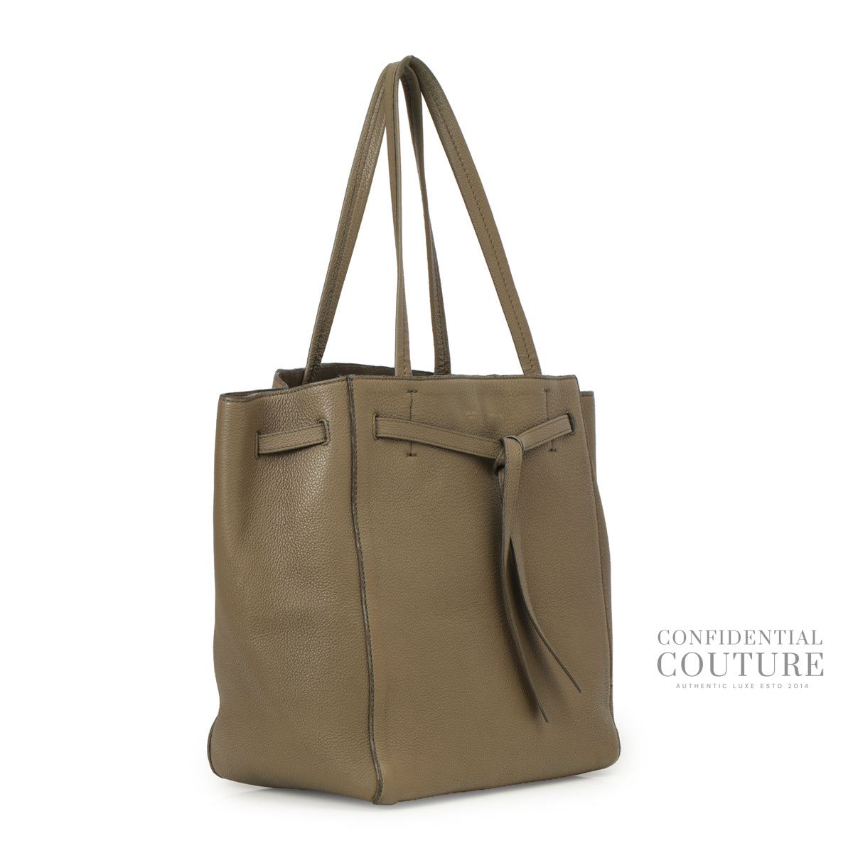 Greige Leather Cabas Phantom Small Tote W/Belt