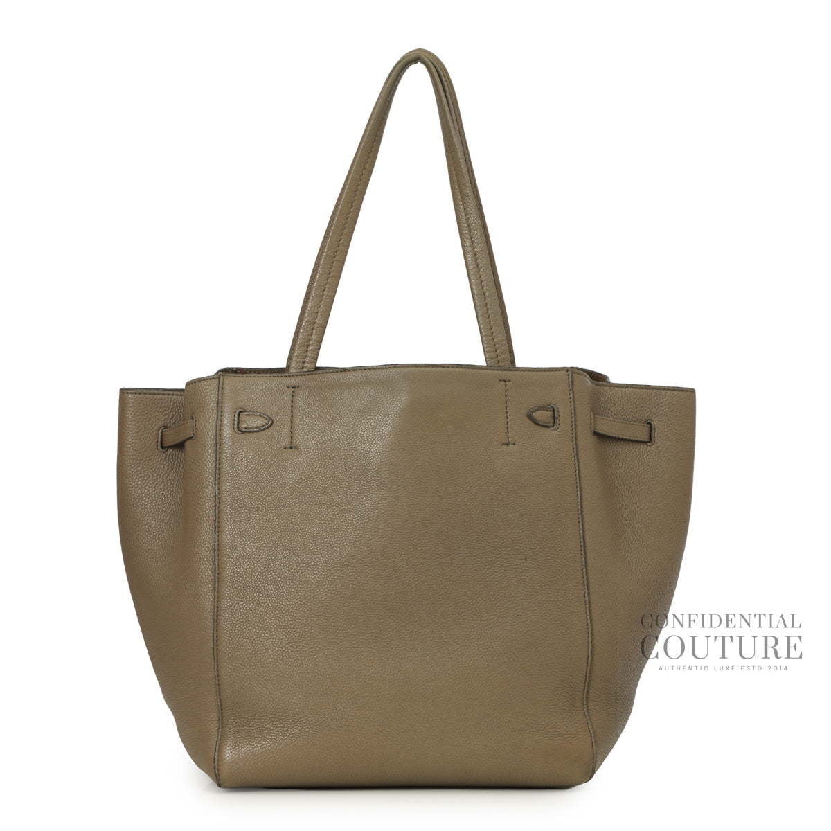 Greige Leather Cabas Phantom Small Tote W/Belt
