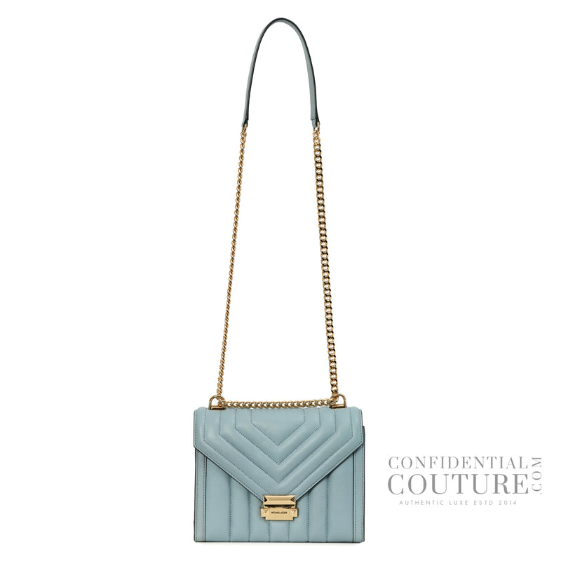 Whitney Blue Quilted Leather Shoulder Bag