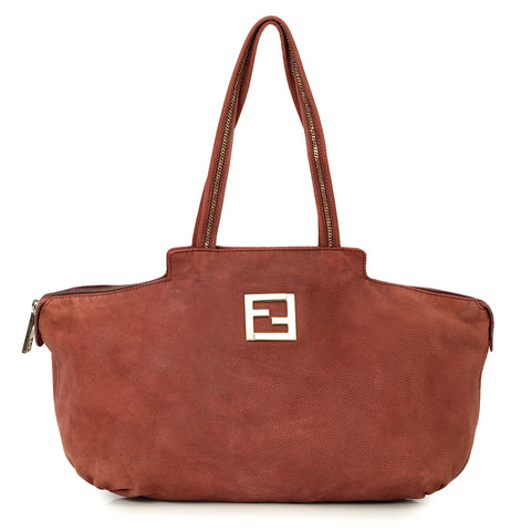 Purple Suede Medium Chains Tote