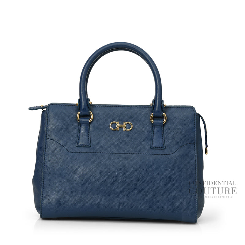 Salvatore Ferragamo Beky Blue Satchel Bag