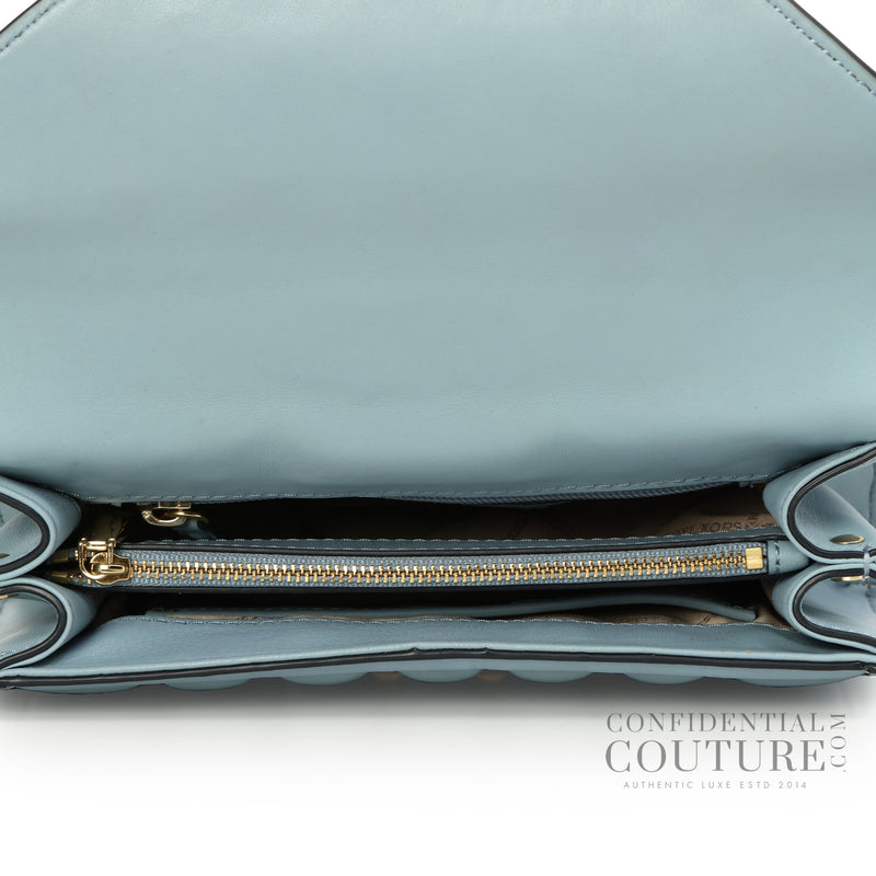 Whitney Blue Quilted Leather Shoulder Bag