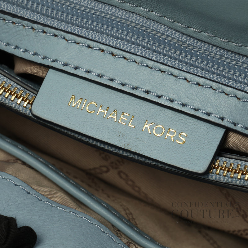 Whitney Blue Quilted Leather Shoulder Bag