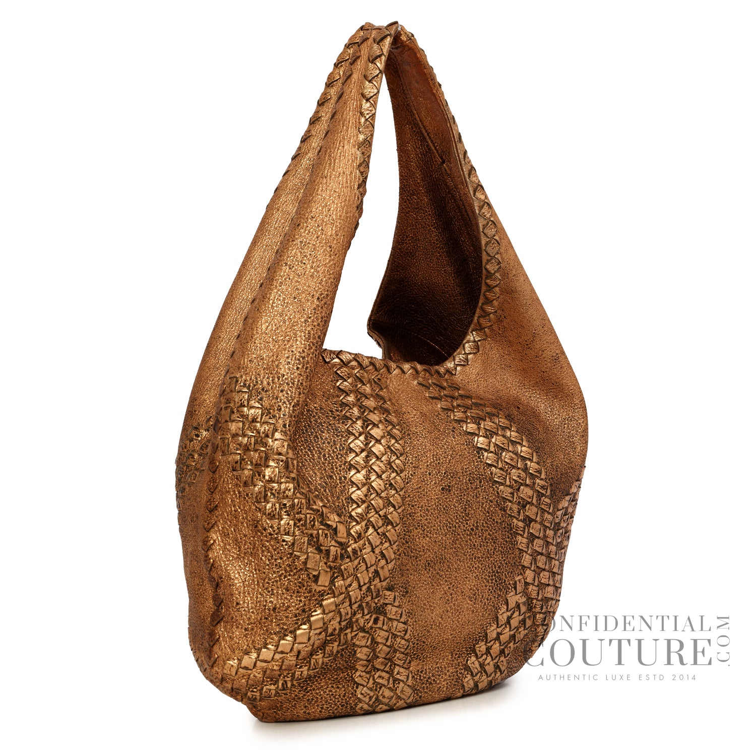 Shop Pre-Owned Bottega Veneta Bronze Hobo | Confidential Couture