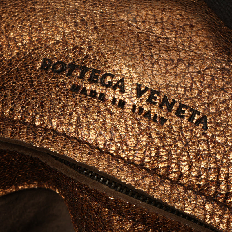 Bronze Metallic Deerskin Leather Ossidato Rame Large Hobo