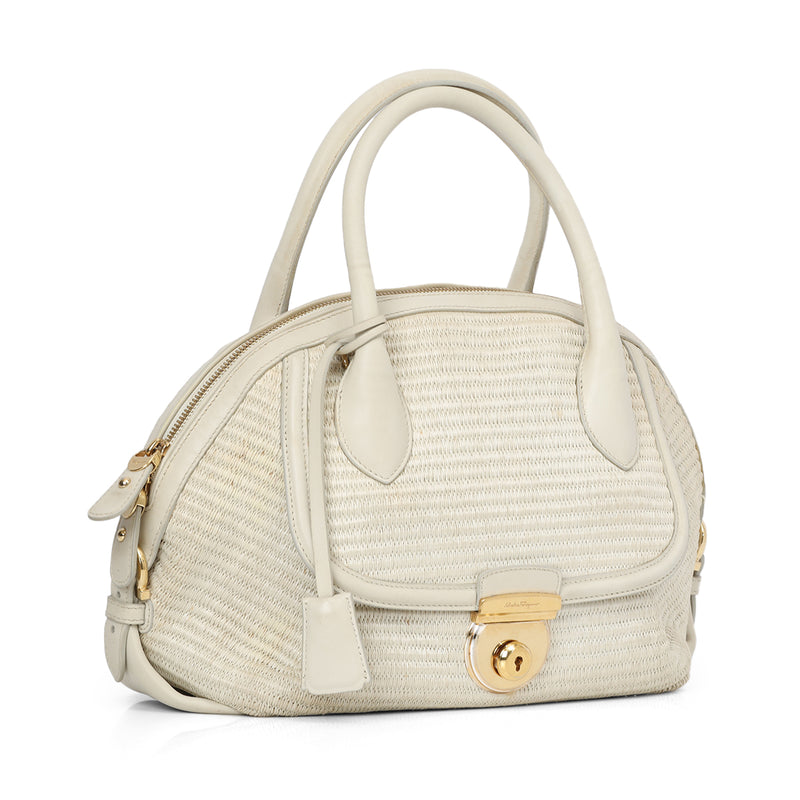 White Fiama Dome Satchel