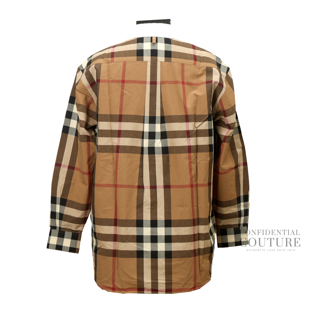 Birch Brown IP Pattern White Collar Shirt UK 8 | US 6 | IT 40