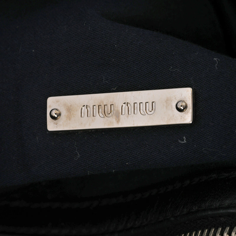Matelasse Black Nappa Crystal Shoulder Bag