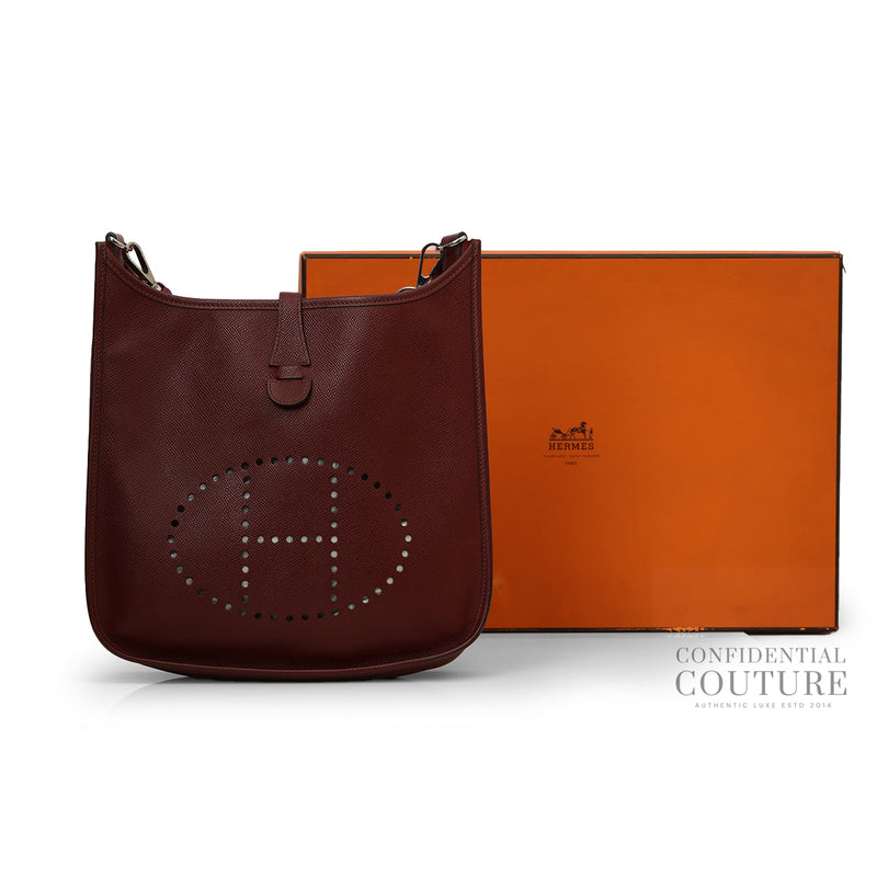 Pre loved hermes evelyne maroon pm bag for sale