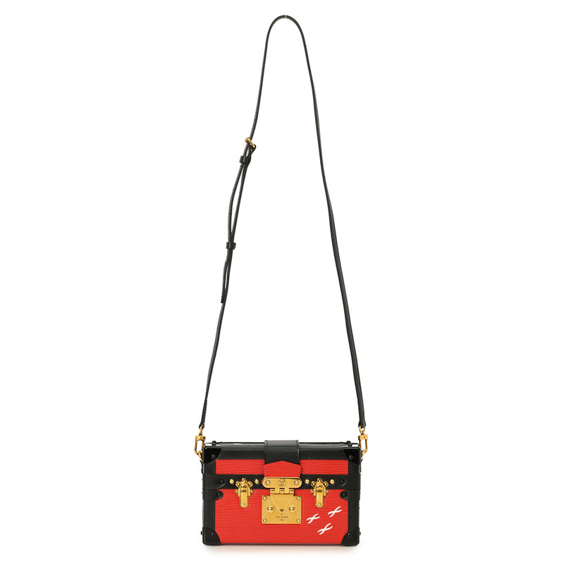 Louis vuitton petite malle epi red box clutch black