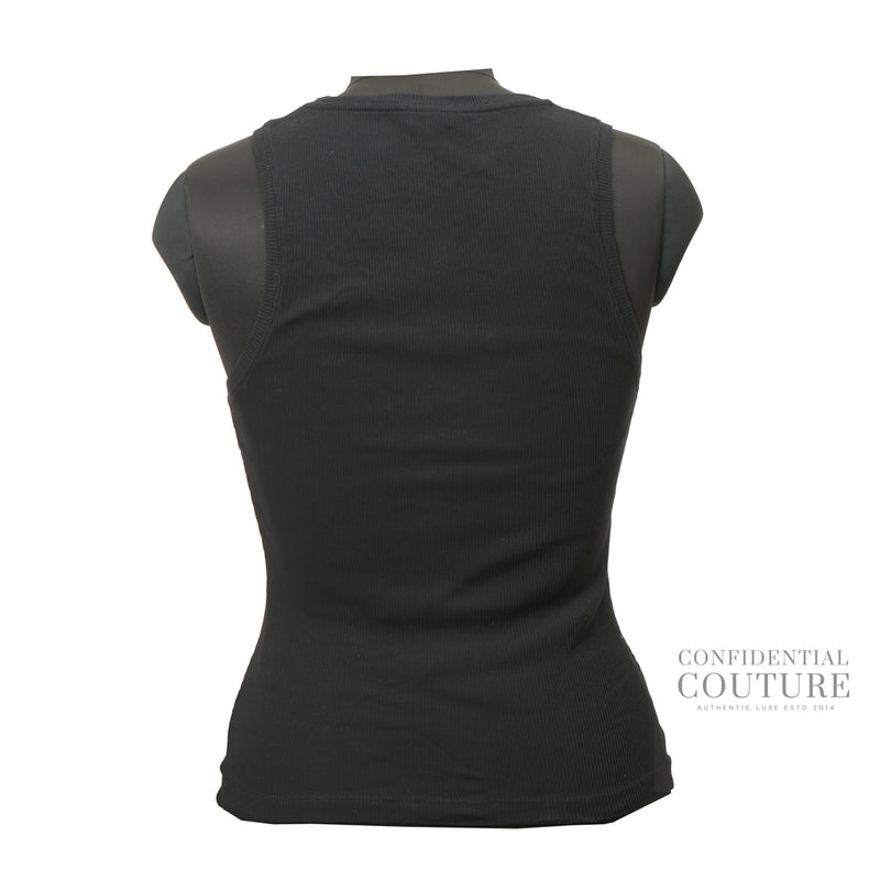 Black Anagram Tank Top In Ribbed Cotton | XL