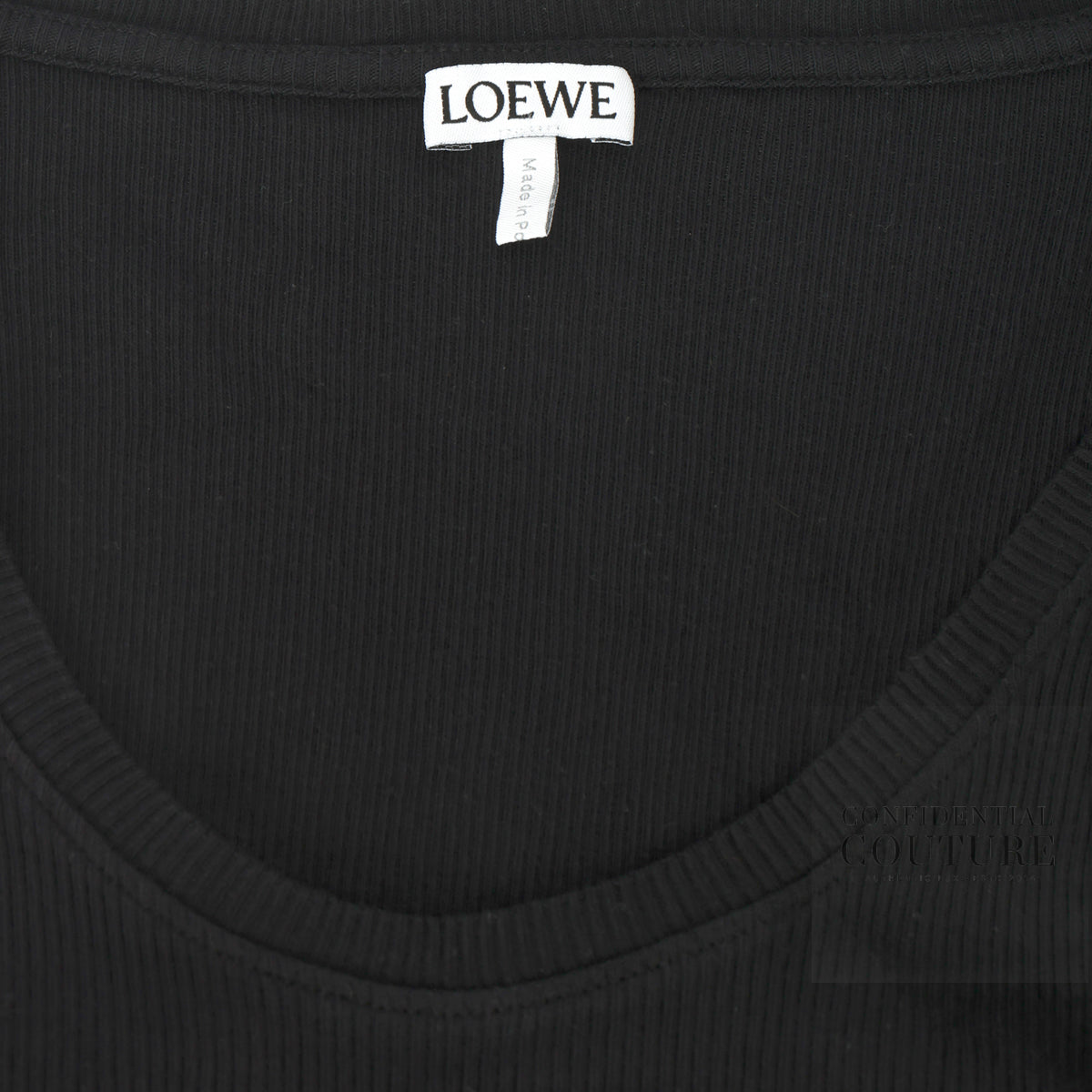 Black Anagram Tank Top In Ribbed Cotton | XL