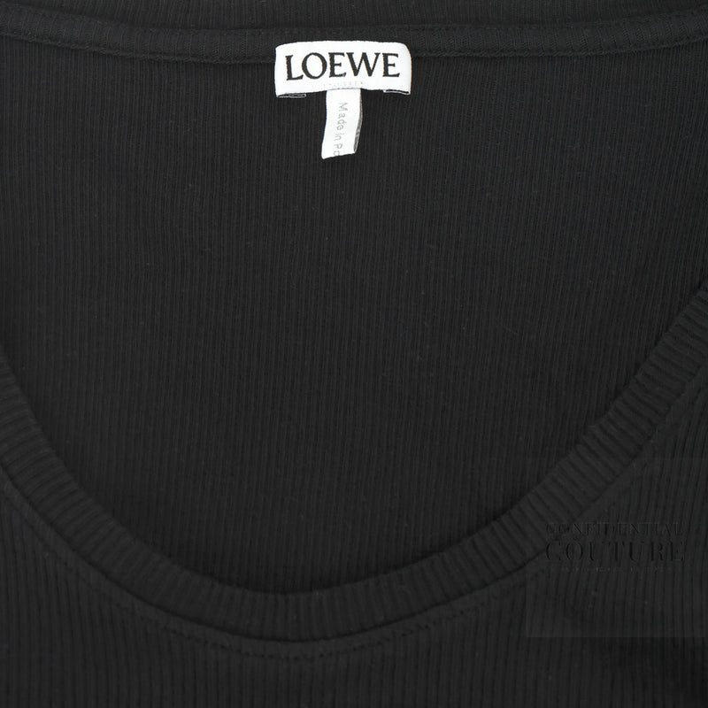 Black Anagram Tank Top In Ribbed Cotton | XL