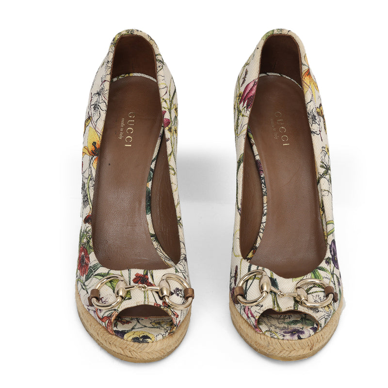 Gucci keilabsatz sandalen mit blumenmuster wedges 38 sale