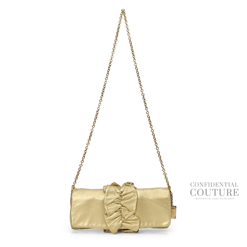 Dolce & Gabbana Gold Clutch With Chain Strap