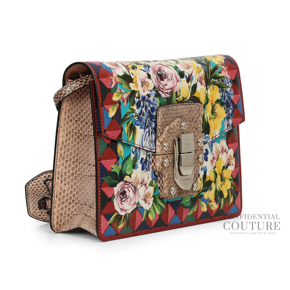Floral Printed Leather & Ayers Lucia Shoulder Bag