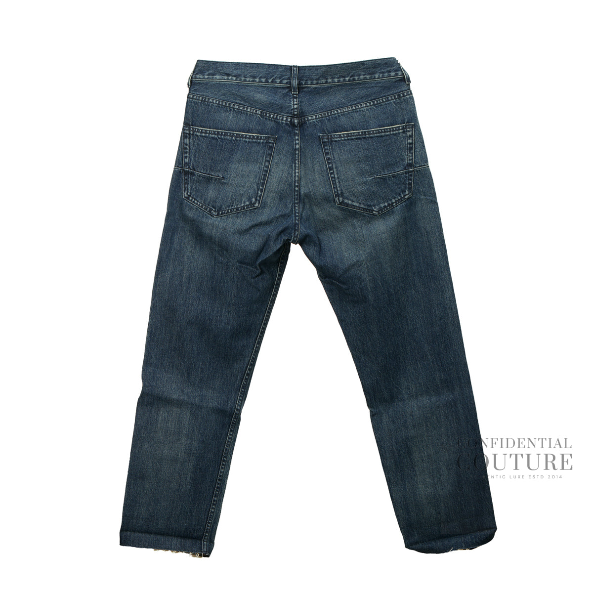 Blue Regular Fit Frayed Hem Jeans For Women | FR 38 | US 6