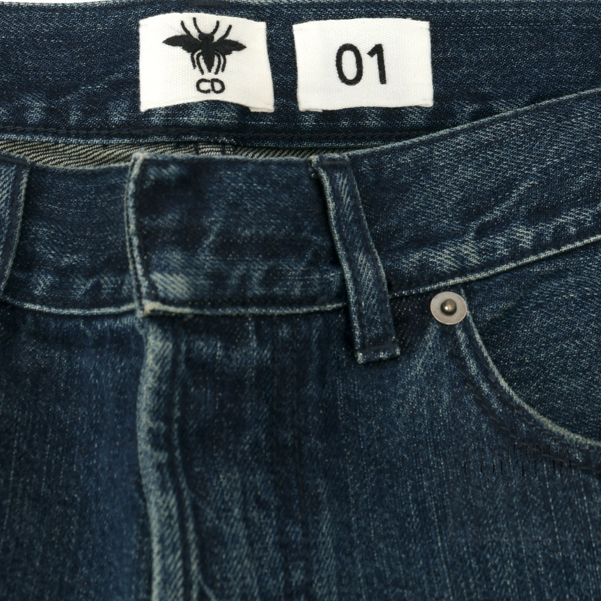 Blue Regular Fit Frayed Hem Jeans For Women | FR 38 | US 6