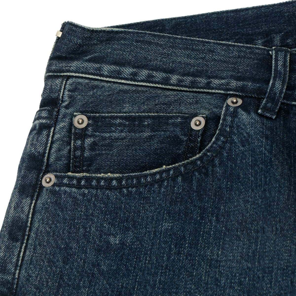Blue Regular Fit Frayed Hem Jeans For Women | FR 38 | US 6