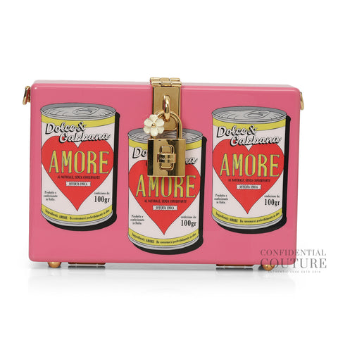 Printed Acrylic Amore Can Box Crossbody Bag In Pink