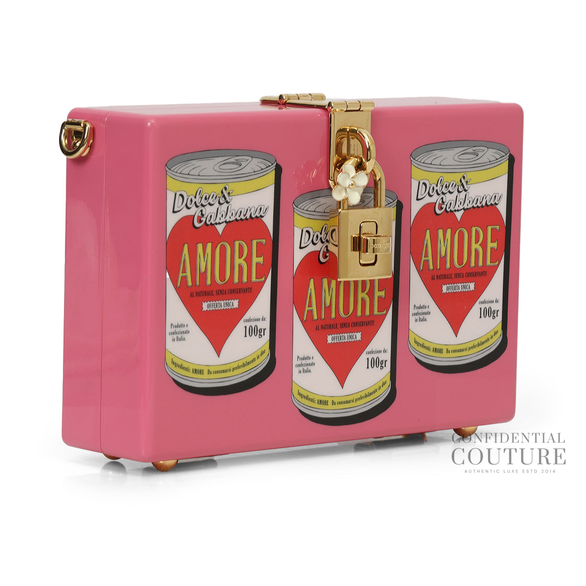 Printed Acrylic Amore Can Box Crossbody Bag In Pink