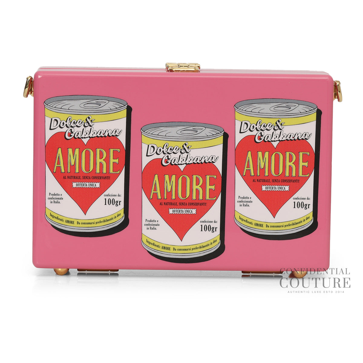 Printed Acrylic Amore Can Box Crossbody Bag In Pink