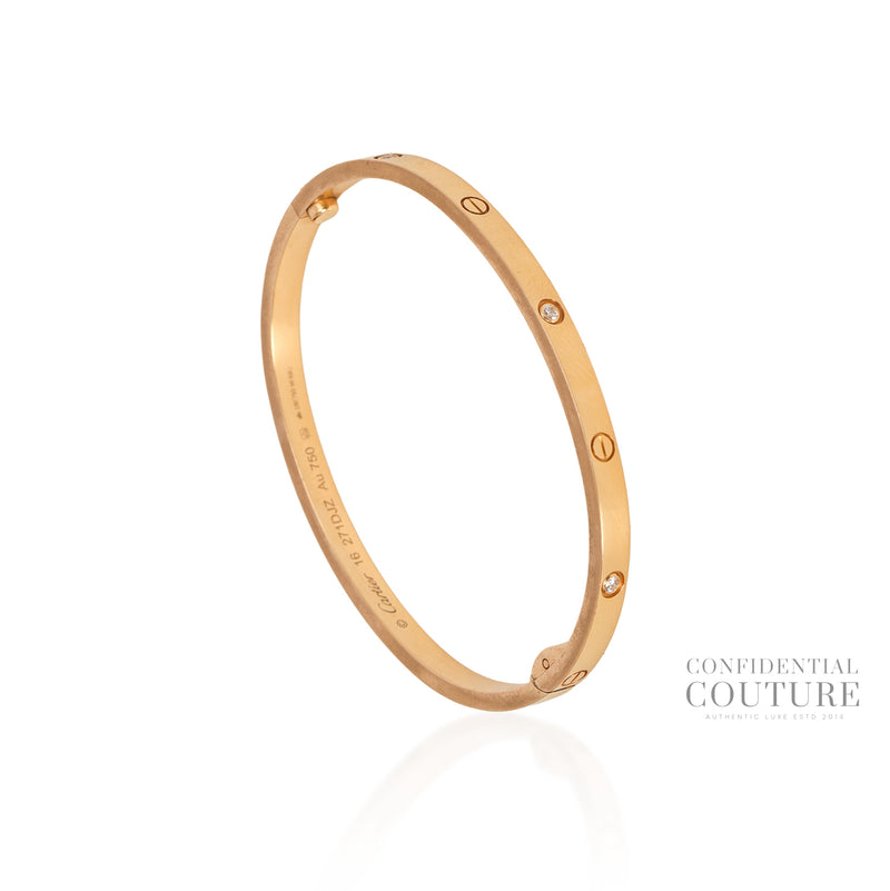 Love Bracelet Small Pink Gold With 6 Diamonds | 16