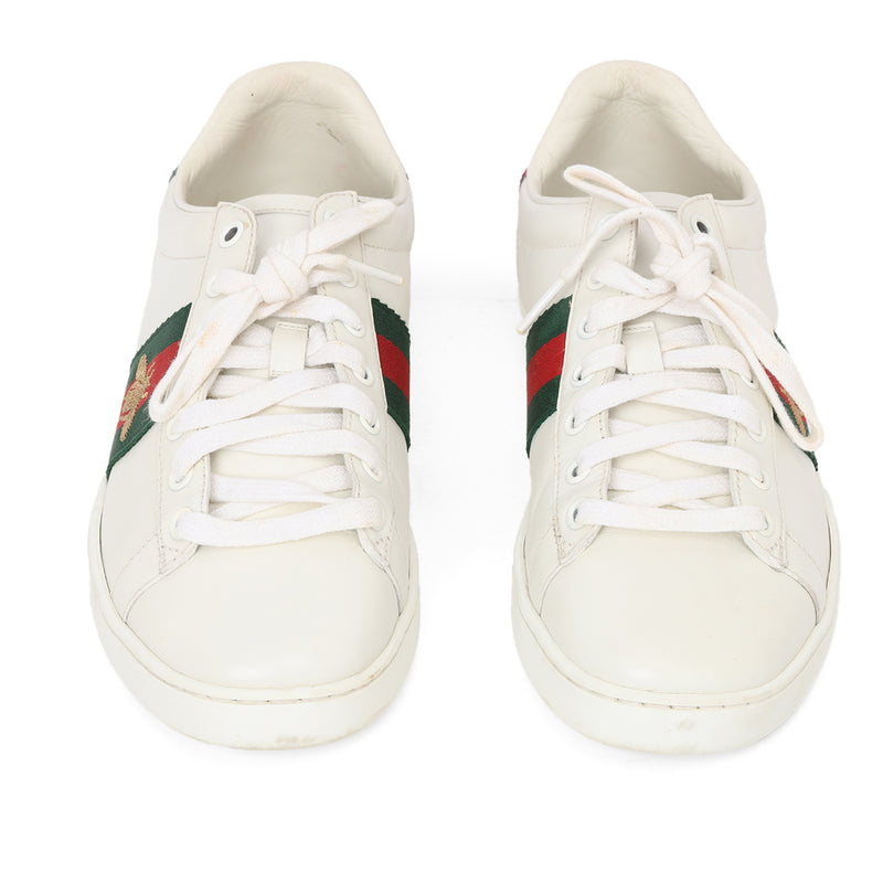 Women pre owned gucci ace white sneakers 39 sale